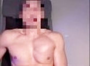 masturbation, amateur, ejaculation-sur-le-corps, énorme-bite, solo, musclé, bite