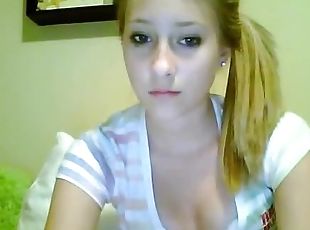 masturbación, coño-pussy, amateur, babes, casero, rubia, lencería, natural, webcam, afeitada