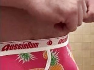 papa, dilettant, homosexuell, allein, vati, tragen, neckend, unterwäsche-underwear