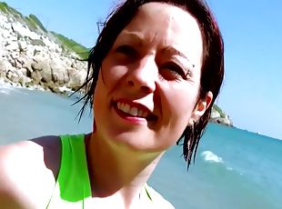 en-plein-air, chatte-pussy, amateur, anal, milf, plage, européenne, euro, brunette