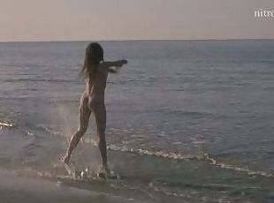 Sexy Italian Regina Nemni Dancing Naked at the Beach