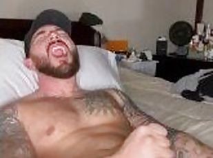 papa, masturbation, amateur, énorme-bite, gay, branlette, secousses, ejaculation, solo, pappounet