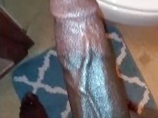 masturbación, amateur, negra-ebony, polla-enorme, paja, negra, a-solas, polla