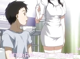 asien, krankenschwester, babe, blasen, schwer, japanier, anime, hentai, brunette