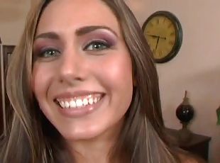 Beautiful Renna Ryan gives great blowjob and gets facialed