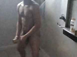 bañando, gay, ducha