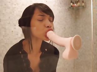 asien, baden, masturbieren, dilettant, anal-sex, junge, kamera, dildo, dusche, allein