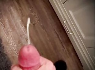 énorme, amateur, ejaculation-sur-le-corps, énorme-bite, gay, maison, point-de-vue, ejaculation, solo, tatouage