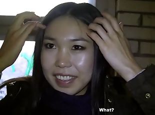 asiatisk, offentlig, blowjob, tenåring, ung-18, pikk, suging