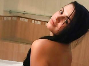 bagno, masturbarsi, ragazze-giovani, giovanissime, mamme, naturali, doccia, brunette