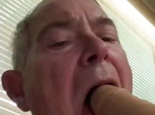 amatör, mogen, avsugning, leksak, deepthroat, dildo, oral, ensam