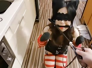 amatør, leke, bdsm, strømper-stockings, latex, kveling, bondage, ydmykelse, brunette, dukke