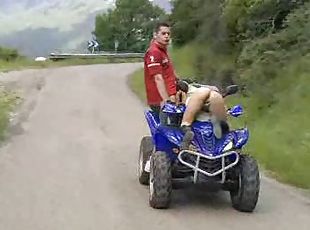 Girl fucked on a moving ATV