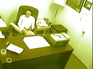 secretary fingering and masturbating slit at office