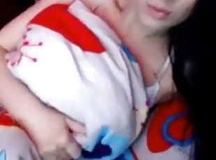 orgasme, amatir, jenis-pornografi-milf, ibu, teransang, webcam, seorang-diri