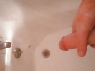 baignade, masturbation, amateur, ejaculation-sur-le-corps, gay, douche, solo