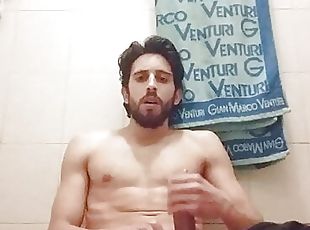 masturbación, amateur, chorro-de-corrida, polla-enorme, gay, jóvenes18, italiano, a-solas