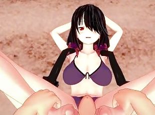 Kurumi Tokisaki Gives You a Footjob At The Beach! Date A Live Feet POV