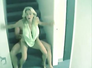 Milf blows and bangs in voyeur porn video