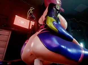 Overwatch 2 D.Va rides her big thick dildo