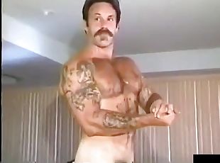 masturbación, gay, vintage, pajeándose, papi, musculada