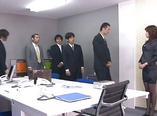 asiatique, bureau-office, chatte-pussy, hardcore, japonais, gangbang, réalité