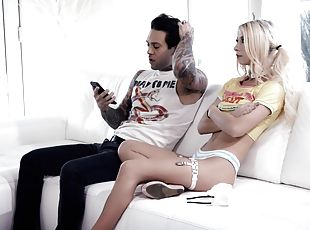 Kenzie Reeves spreads her legs for a tattooed man's prick