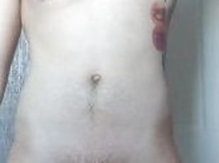 masturbation, énorme-bite, gay, secousses, solo, tatouage, bite