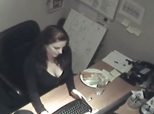 masturbare-masturbation, birou-office, pasarica, camera, voyeur, leguma