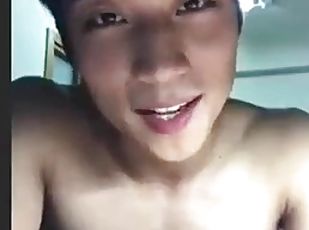 asiatique, masturbation, gay, secousses