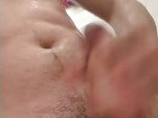 baignade, masturbation, amateur, énorme-bite, secousses, douche, solo, bite