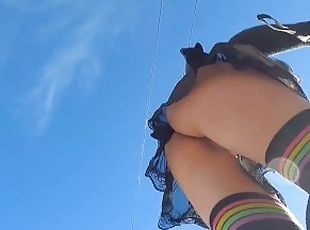 cul, public, chatte-pussy, amateur, babes, jupe-en-l’air, bout-a-bout, solo, exhibitionniste, clignotant