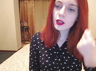 amateur, ados, rousse, webcam, mignonne