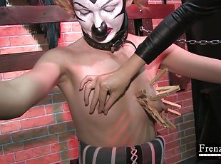 mature, ados, bdsm, fétiche, douleur, femme-dominatrice, masque, sauvage