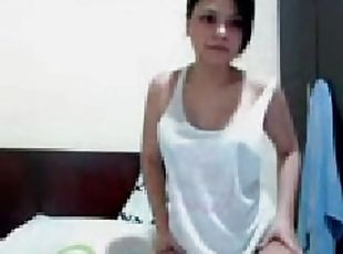 adolescente, webcam, sozinho, filipina, provocando