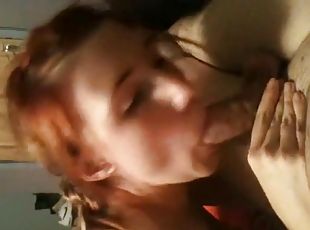 fellation, hardcore, couple, rousse, salope, point-de-vue, petite-amie, ejaculation, webcam