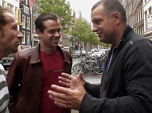 In Amsterdam's red light district he gets to fuck a hooker