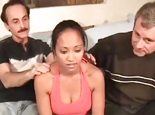 Two fellas are fucking a sexy Asian babe Loni Punani