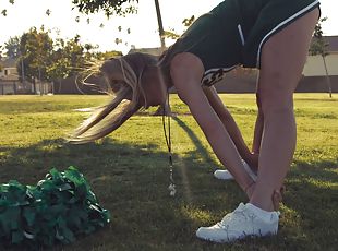 Ryan Madison gets deepthroated by a perky cheerleader Nicole Clitman