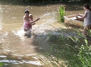 gros-nichons, en-plein-air, babes, lesbienne, jouet, joufflue, doigtage, naturel, érotique, string