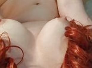 clito, masturbation, orgasme, amateur, jouet, rousse, point-de-vue, gode, italien, insertion