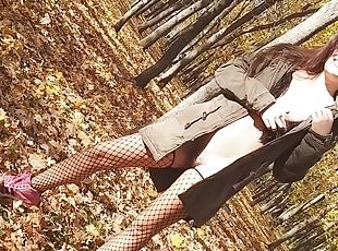 Flashing In Autumn Park # Public No Panties