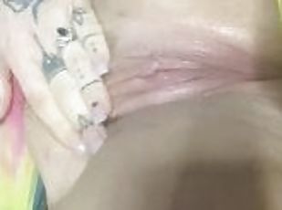 chatte-pussy, amateur, milf, doigtage, assez, solo, cocu, brunette, tatouage