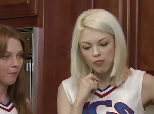 orgasm, lesbisk, fingerknull, cheerleader, uniform