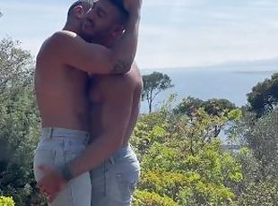 en-plein-air, amateur, ejaculation-sur-le-corps, gay, européenne, euro, réalité, tatouage