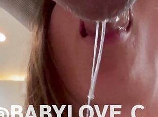 amatør, blowjob, hjemmelaget, deepthroat, par, brunette, pikk