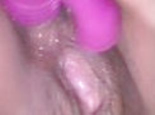 masturbación, orgasmo, squirting, amateur, madurita-caliente, juguete, doble, consolador, a-solas, penetración