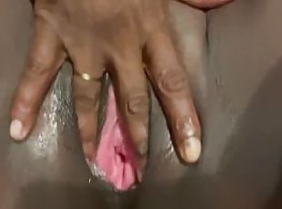 Freshly fucked ebony pussy