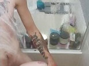 cul, baignade, papa, levrette, orgasme, amateur, ejaculation-sur-le-corps, milf, maison, couple