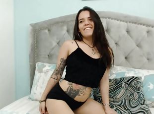 masturbare-masturbation, bunaciuni, negru, ciorapi, chilotei, camera-web, solo, sutien